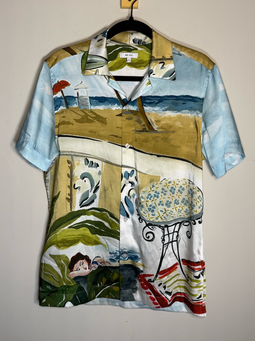 Reiss Tomei Hawaiian Short Sleeve Button-Up Camp Shirt